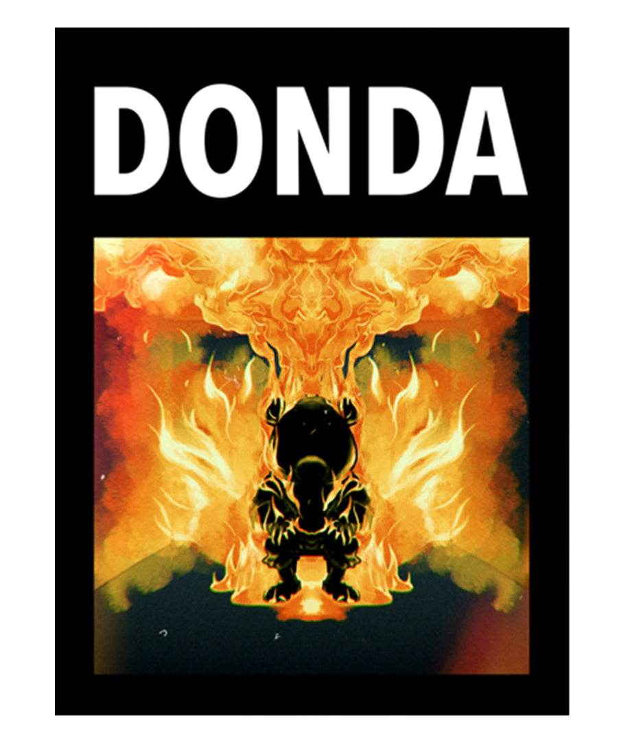 DONDA LP3 Kanye Bear on fire Poster  front