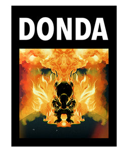 DONDA LP3 Kanye Bear on fire Poster  front