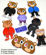 Kanye Bear Sticker pack 1 DONDA details