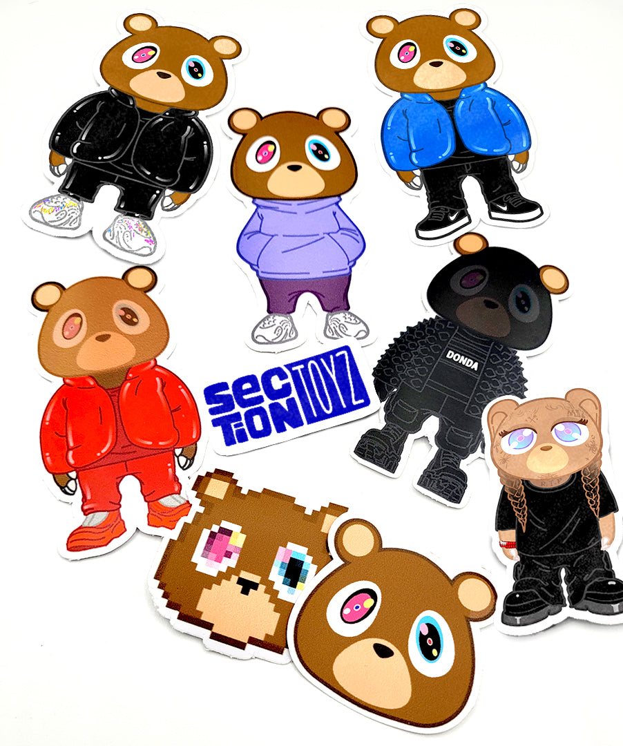 Kanye Bear Sticker pack 1 DONDA front